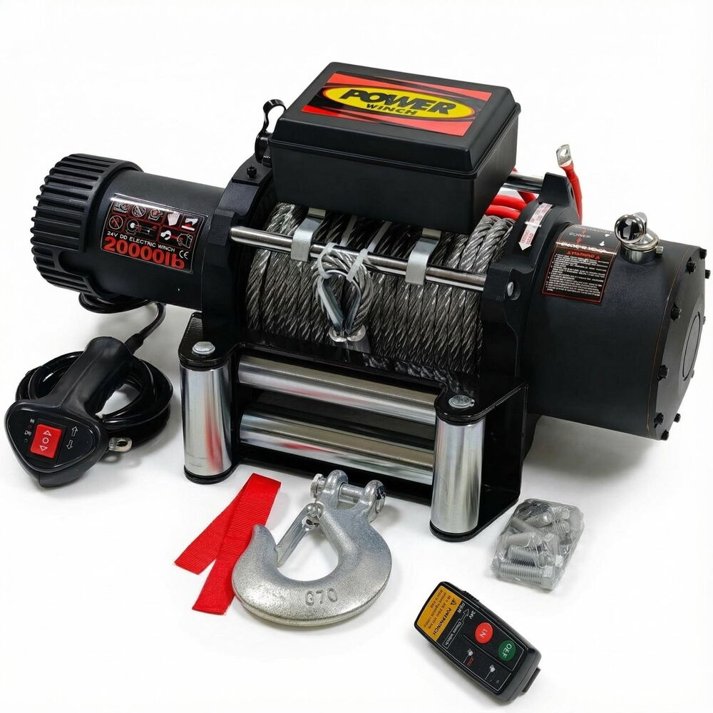 Power 20000 Lb Çelik Halatlı Vinç 24V