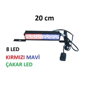  20CM ÇAKAR LAMBA 8 LED KIRMIZI MAVİ