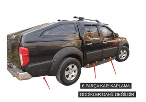 Nissan Navara D40 Kapı Kaplama 6 Parça Fiber