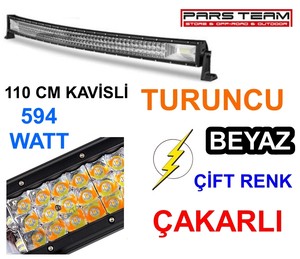  594W 110 CM KAVİSLİ TURUNCU BEYAZ LED BAR ÇAKARLI - ÇİFT RENK