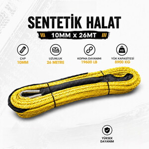 Sentetik Halat 10mm 28mt (SARI) 19600 LB