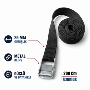  Metal Sıkıştırmalı Strap Perlon 200 cm
