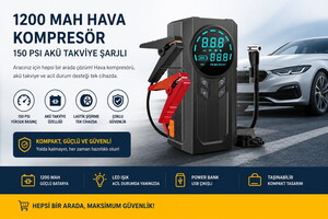  Akü Takviyeli Kompresör Şarjlı BOOSTER