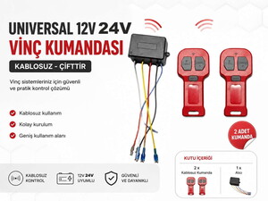 Universal Vinç Kumandası Kablosuz Çifttir 12/24v