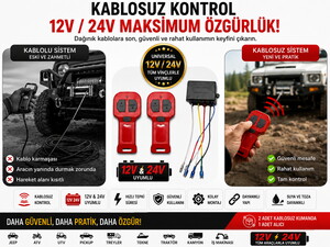  Universal Vinç Kumandası Kablosuz Çifttir 12/24v