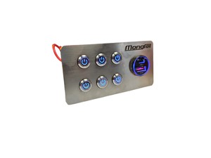 Rock Light Control & USB 12V Panel - 6'lı Rocker Switch PASLANMAZ