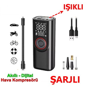 Şarjlı Hava Lastik Şişirme Kompresörü